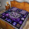Witch Vibes Purple Pentagram Quilt Bedding Set