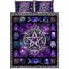 Witch Vibes Purple Pentagram Quilt Bedding Set