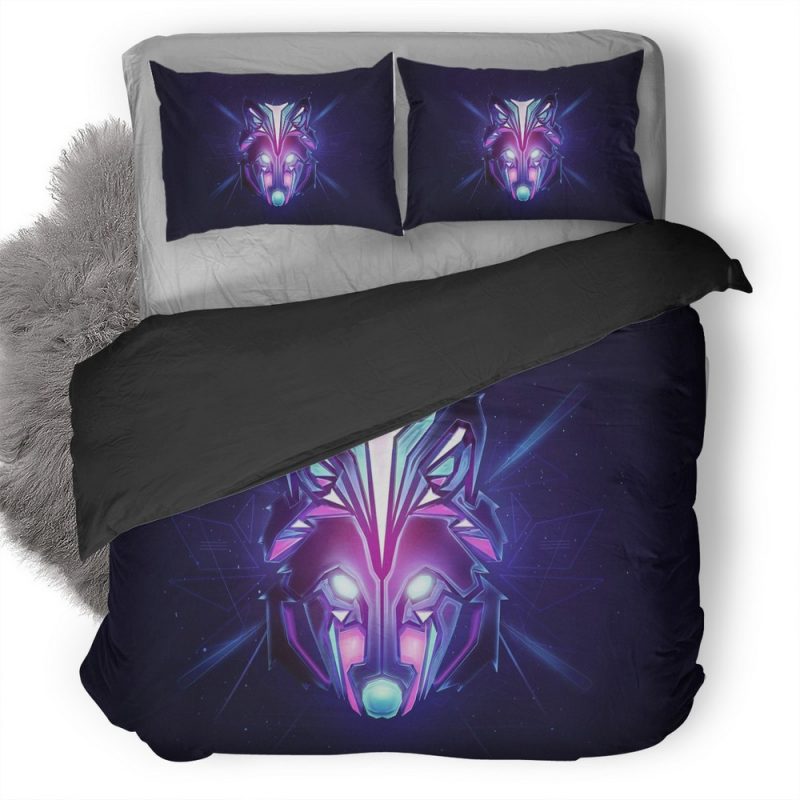 Wolf Colorful Minimalism Duvet Cover and Pillowcase Set Bedding Set Wolf Colorful Minimalism Duvet Cover and Pillowcase Set Bedding Set