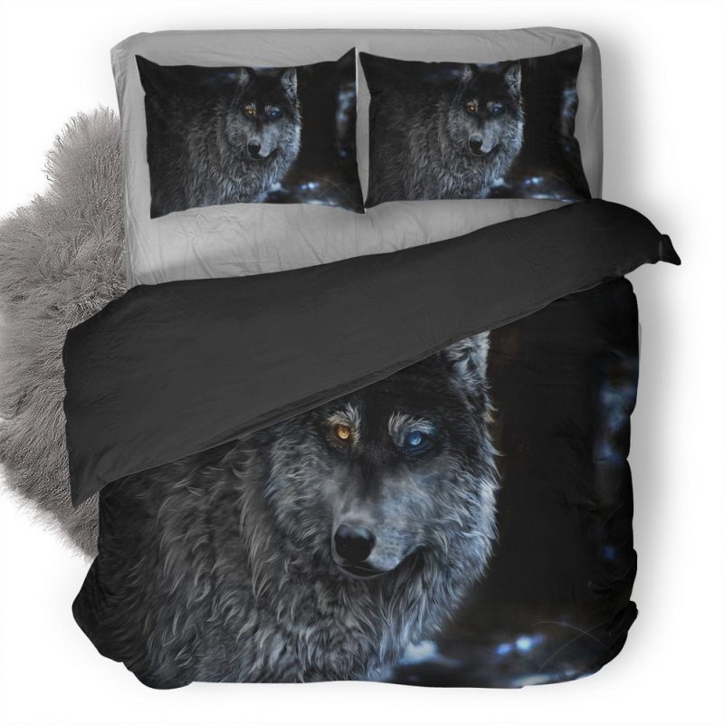 Wolf Heterochromia Fantasy 3K Duvet Cover and Pillowcase Set Bedding Set Wolf Heterochromia Fantasy 3K Duvet Cover and Pillowcase Set Bedding Set