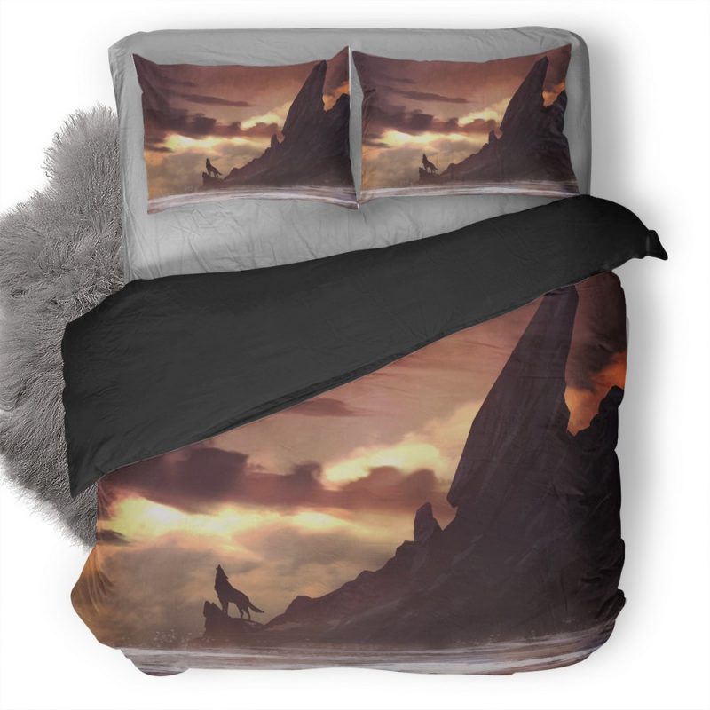 Wolf Howling On Island Ks Duvet Cover and Pillowcase Set Bedding Set Wolf Howling On Island Ks Duvet Cover and Pillowcase Set Bedding Set
