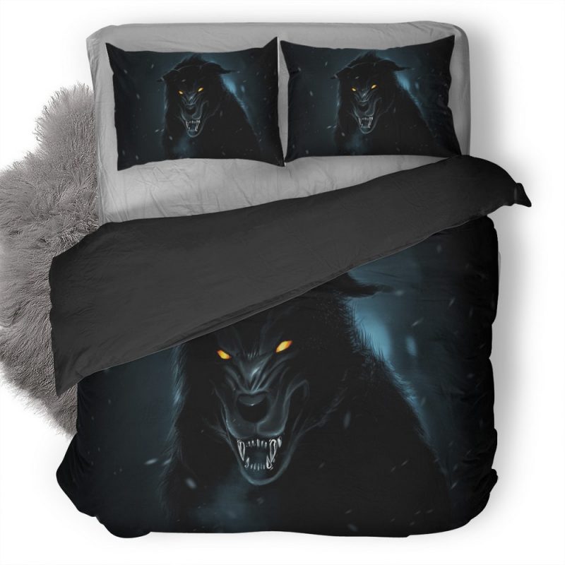 Wolf Orange Eyes Pe Duvet Cover and Pillowcase Set Bedding Set Wolf Orange Eyes Pe Duvet Cover and Pillowcase Set Bedding Set