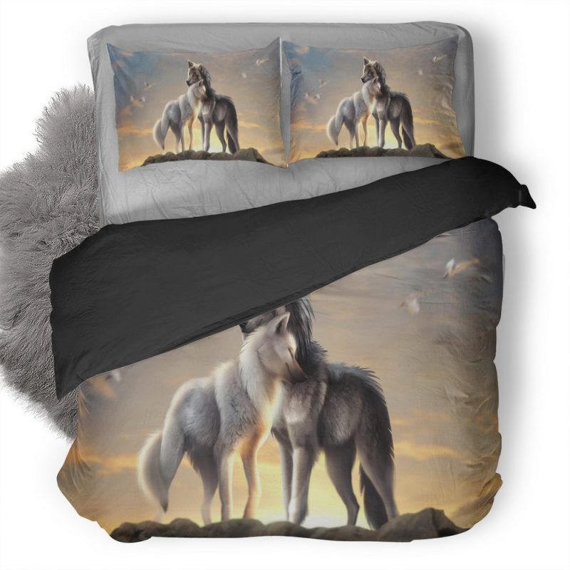 Wolves Love Dx Duvet Cover and Pillowcase Set Bedding Set Wolves Love Dx Duvet Cover and Pillowcase Set Bedding Set