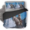 Woman Warrior Sitting On Creature Fantasy Artwork 3U Duvet Cover and Pillowcase Set Bedding Set