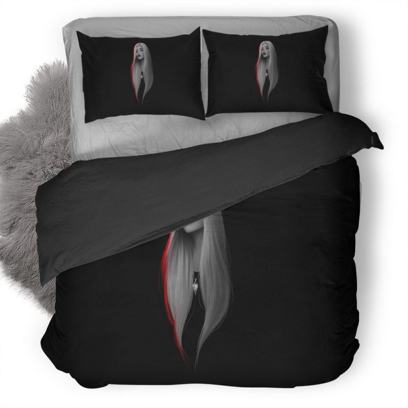 Women White Long Hairs Dark Minimalism 5A Duvet Cover and Pillowcase Set Bedding Set Women White Long Hairs Dark Minimalism 5A Duvet Cover and Pillowcase Set Bedding Set