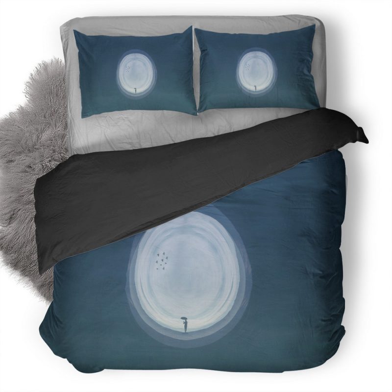 Women With Umbrella On Moon Artwork 2U Duvet Cover and Pillowcase Set Bedding Set Women With Umbrella On Moon Artwork 2U Duvet Cover and Pillowcase Set Bedding Set