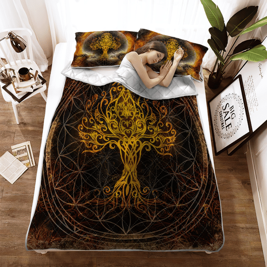 Yggdrasil The Tree Of Life In Norse Mytholgy Viking Quilt Bedding Set Yggdrasil The Tree Of Life In Norse Mytholgy Viking Quilt Bedding Set
