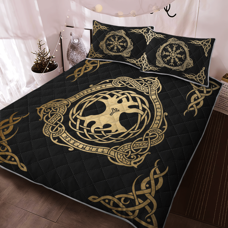 Yggdrasil-Tree-And-Vegvisir-Quilt-Bedding-Set-2