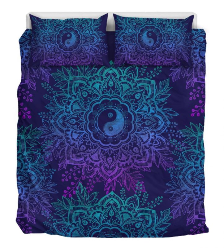 Yin Yang Mandala Navy Duver Duvet Cover and Pillowcase Set Bedding Set Yin Yang Mandala Navy Duver Duvet Cover and Pillowcase Set Bedding Set