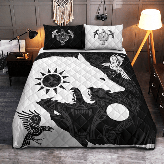 Yin-Yang-Wolf-And-Raven-Viking-Quilt-Bedding-Set-1