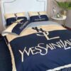 Ysl Yves Saint Laurent Khaki Navy Bedding Set