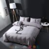 Ysl Yves Saint Laurent Luxury Brand Grey Bedding Set