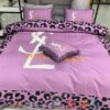 Ysl Yves Saint Laurent Luxury Brand Leopard Pink Bedding Set