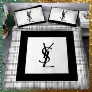 Yves Saint Laurent Black And White Cover Bedding Set- Limited Edition