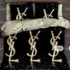 Yves Saint Laurent Black Yellow Symbol Full Print Bedding Set