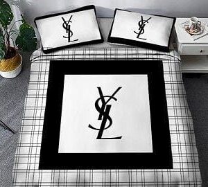 Yves Saint Laurent Check White Black Bedding Set