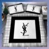 Yves Saint Laurent White Black Quilt Bedding Set