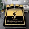 Yves Saint Laurent Ysl Black Yellow Bedding Set