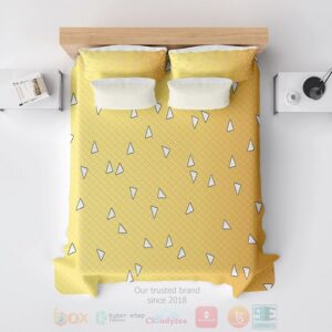 Zenitsu Classic Thunder Breath Pattern Demon Slayer Kimetsu No Yaiba Bedding Set