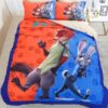 Zootopia 3 Pcs Flat Sheets Pillowcases Duvet Cover and Pillowcase Set Bedding Set