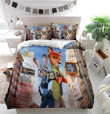 Zootopia Judy Nick Duvet Cover and Pillowcase Set Bedding Set Zootopia Judy Nick Duvet Cover and Pillowcase Set Bedding Set