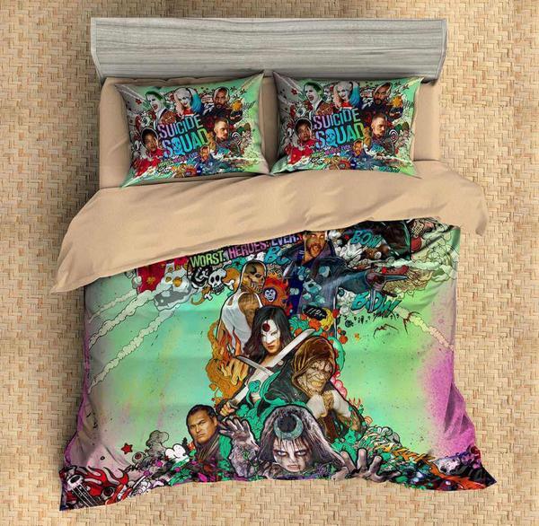 ize Suicide Squad Duvet Cover and Pillowcase Set Bedding Set 574 ize Suicide Squad Duvet Cover and Pillowcase Set Bedding Set 574