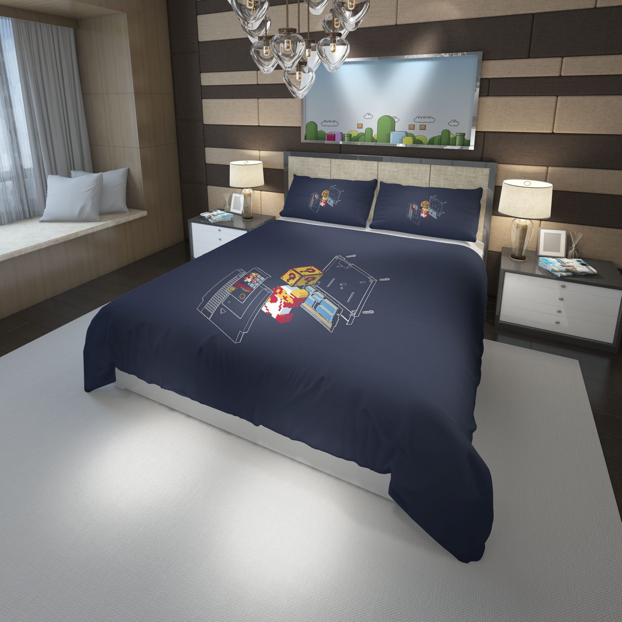 minimalism Super Mario Bros 128 Duvet Cover and Pillowcase Set Bedding Set minimalism Super Mario Bros 128 Duvet Cover and Pillowcase Set Bedding Set