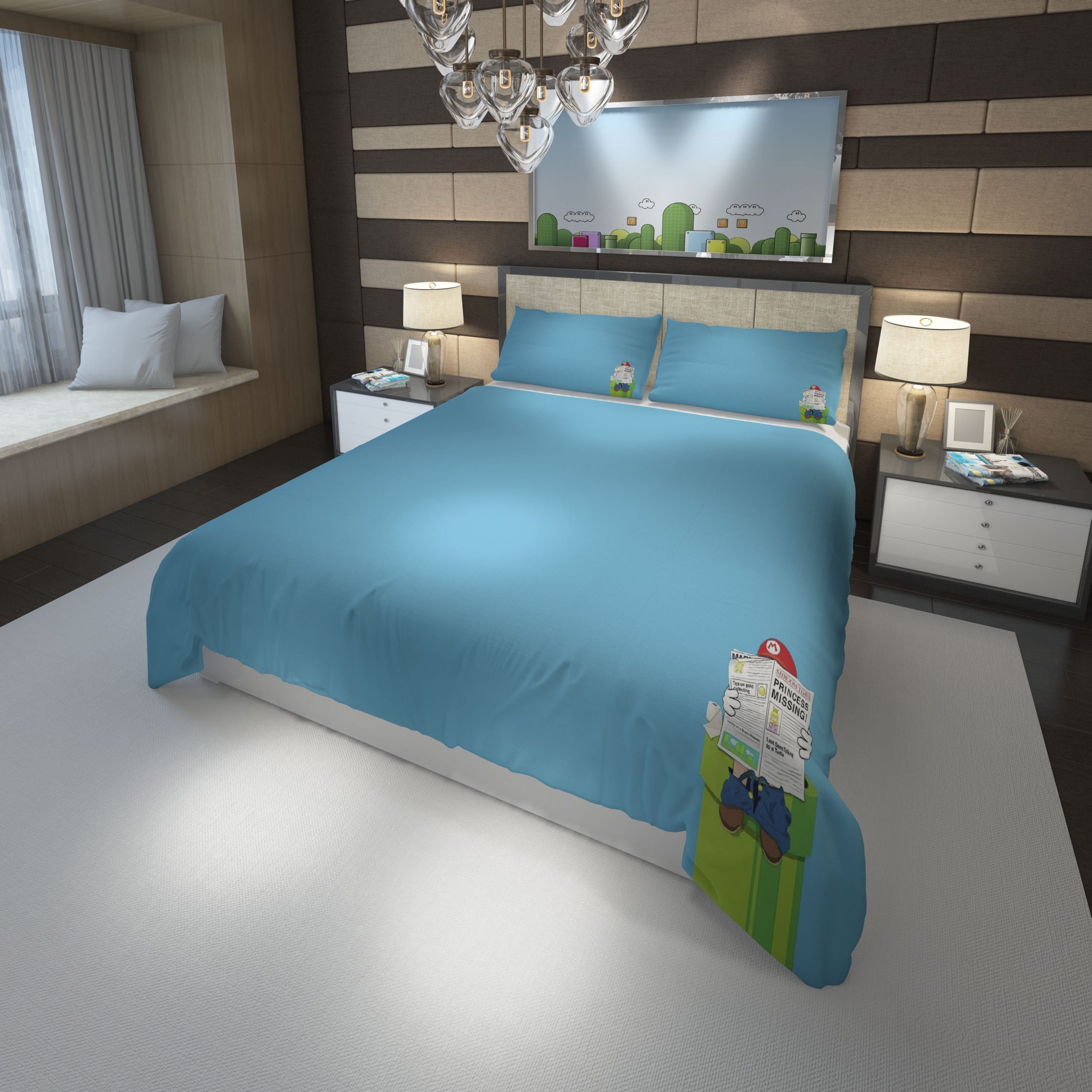 minimalism Super Mario WC Duvet Cover and Pillowcase Set Bedding Set minimalism Super Mario WC Duvet Cover and Pillowcase Set Bedding Set