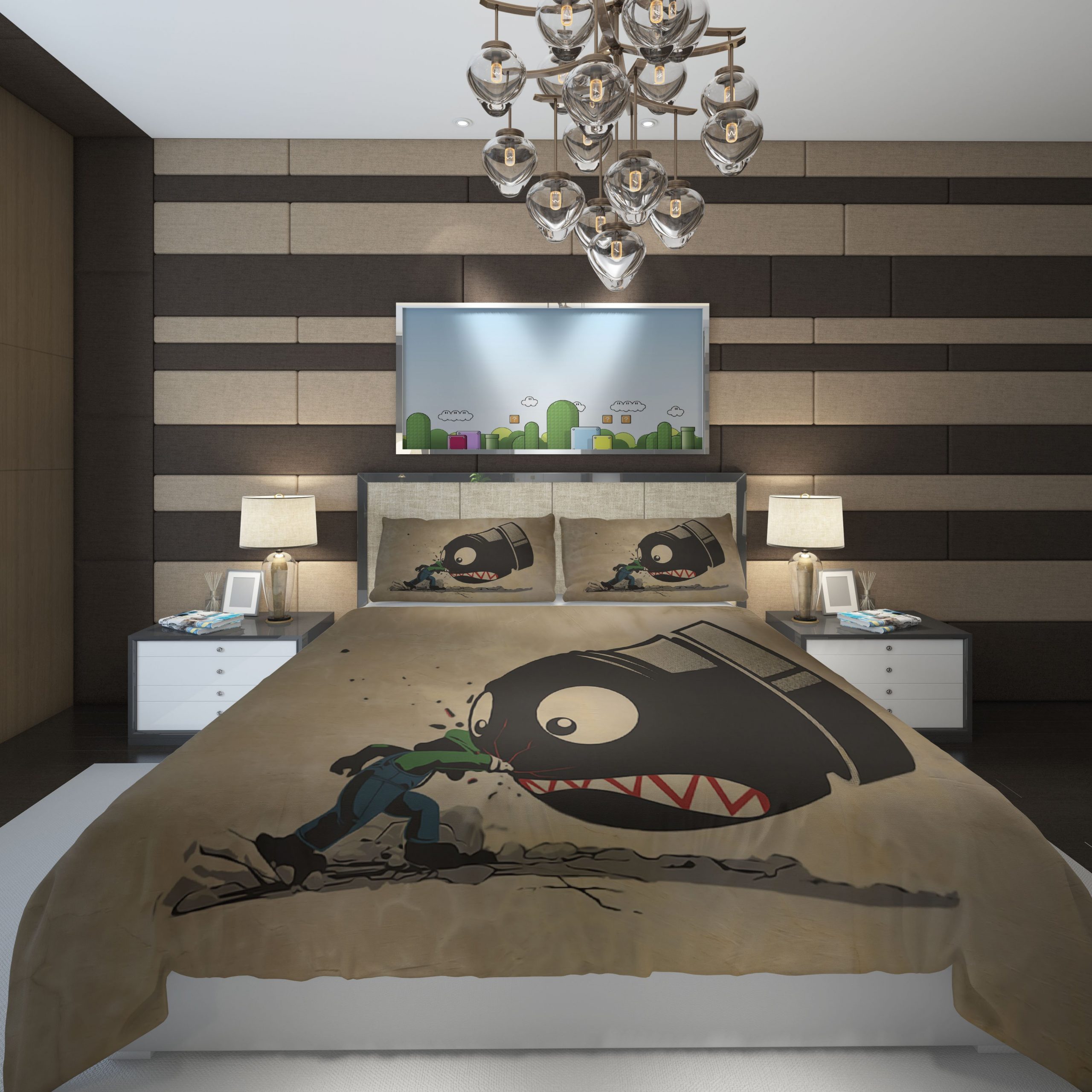 video games artwork cartoon Super Mario Luigi Bullet Bill ART Duvet Cover and Pillowcase Set Bedding Set video games artwork cartoon Super Mario Luigi Bullet Bill ART Duvet Cover and Pillowcase Set Bedding Set